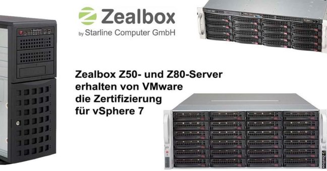 Starline erhält für seine Server die höheren VMware-Weihen: Zealbox-Serien Z50 und Z80 für vSphere 7 zertifiziert