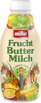 Müller Liebling des Monats: Limitierte Frucht Buttermilch Summer Vibes Mango Tango