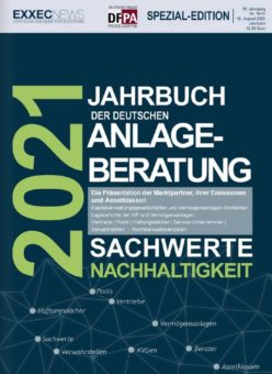 Einzigartig in der deutschen Fachpresse: Das „Jahrbuch der Deutschen Anlageberatung 2021“ porträtiert die deutsche Sachwert-Anlagebranche. Das „Who is Who“ der Kapitalanlage