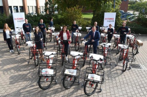 FUNKE investiert in Nachhaltigkeit: Neue Lastenräder und E-Bikes für die Logistik am Standort