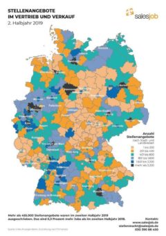 salesjob-Vertriebsatlas für das 2. Halbjahr 2019