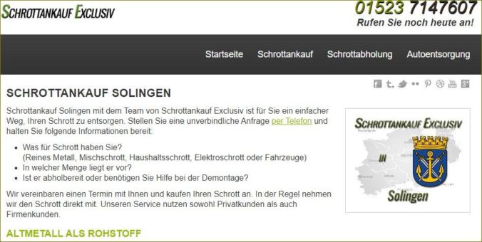 Schrottabholung in Solingen und im Umkreis – des mobilen Klüngels Kerl kauft Ihren Schrott an
