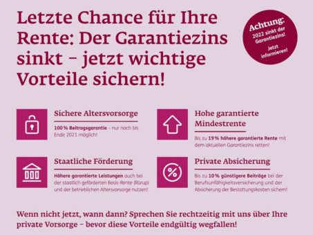 Letzte Chance für Ihre Rente: Der Garantiezins sinkt – jetzt wichtige Vorteile sichern!