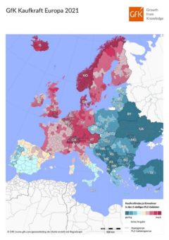 Europäer haben 2021 durchschnittlich 15.055 Euro zur Verfügung