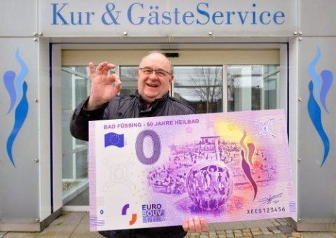 Ein werthaltiges Souvenir: Neuer Bad Füssing „0 Euro-Schein“