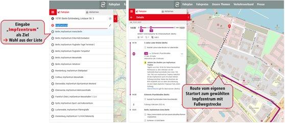 Mit dem ÖPNV zum nächsten Impfzentrum