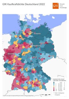 Kaufkraft der Deutschen steigt 2022 auf 24.807 Euro