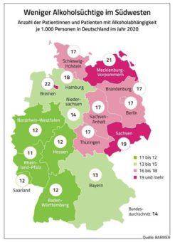 Alkoholabhängige vor allem im Nordosten