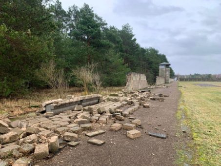 Sturmtief „Ylenia“ bringt Teile der historischen Lagermauer in der Gedenkstätte Sachsenhausen zum Einsturz