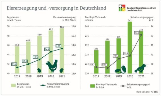 238 Eier pro Person: Verbrauch erstmals wieder rückläufig