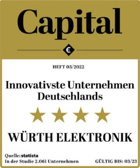 „InnovativsteUnternehmen Deutschlands“: Vier Sterne für dieWürth Elektronik Gruppe