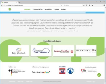 Neue Homepage der Initiative Partnerschaften für Demokratie im Kreis Offenbach
