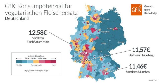 Bild des Monats: GfK Konsumpotenzial für vegetarischen Fleischersatz, Deutschland