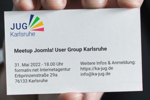 Einladung: Meetup der Joomla User Group Karlsruhe am 31. Mai 2022