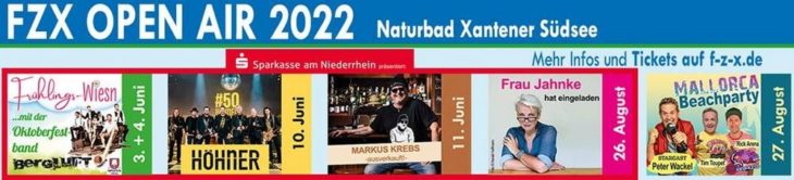 Open Air – Xantener Frühlings-Wiesn am Fr., 3. und Sa., 4. Juni 2022 im Naturbad Xantener Südsee