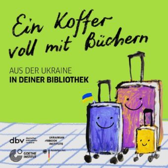 „Ein Koffer voll mit Büchern“ auf Ukrainisch für Bibliotheken