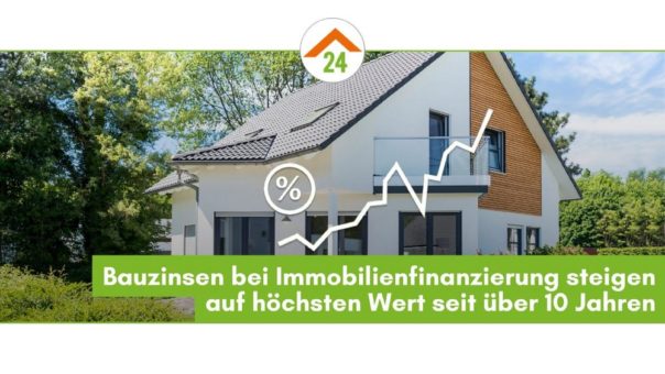 Bauzinsen bei Immobilienfinanzierung steigen auf höchsten Wert seit über zehn Jahren