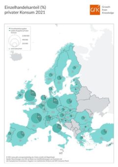 Bild des Monats: Einzelhandelsanteil privater Konsum, Europa 2021