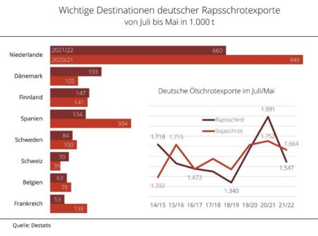 Deutsche Rapsschrotexporte stark rückläufig