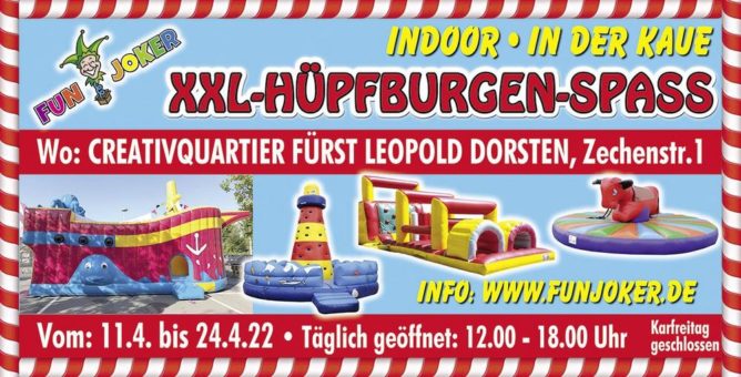 FUN JOKERS INDOOR-Hüpfburgen-Spaß in den Osterferien in Dorsten