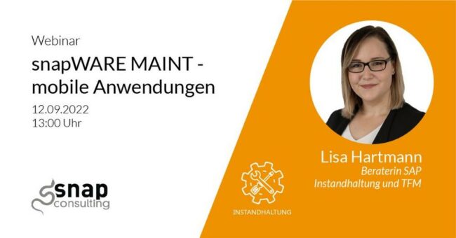 snapWARE MAINT – mobile Anwendungen für Instandhaltung und Technik (Webinar | Online)