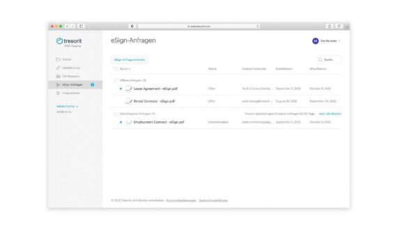 Elektronische Unterschrift auf Knopfdruck: Tresorit erweitert Cloud-Collaboration-Plattform um eSignatur-Funktion