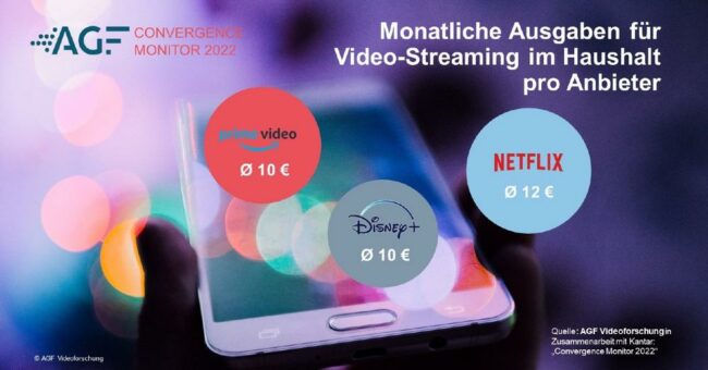 Durchschnittlich 22 Euro monatlich für Streaming