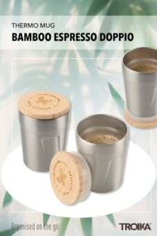 Umweltfreundliche Alternative zum Coffee-to-go-Pappbecher – Deckel aus dem nachhaltigen Rohstoff Bambus hergestellt