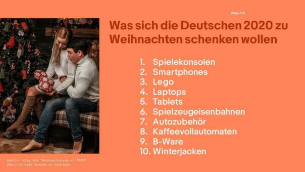 Von der Spielekonsole bis zur Winterjacke: Was sich die Deutschen zu Weihnachten 2020 schenken wollen