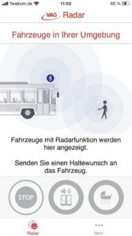 „VAG Radar“ erleichtert Blinden und Sehbehinderten die Nutzung von Bussen und Stadtbahnen der VAG