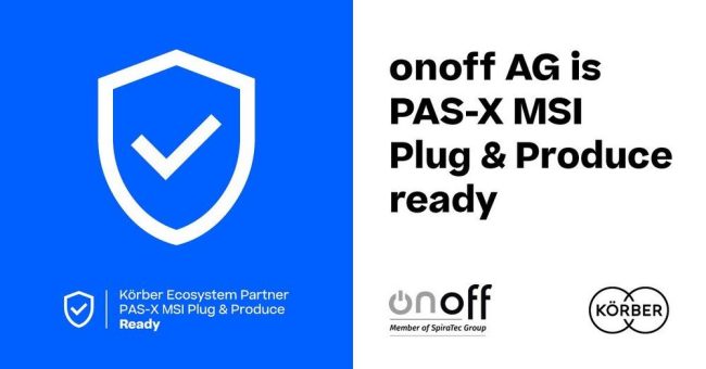 Körber-Partnerprogramm „PAS-X MSI Plug & Produce“: Die onoff AG erhält die „Ready“-Zertifizierung