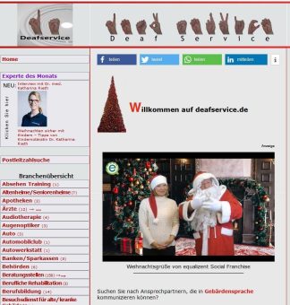 Weihnachtsgrüße in Gebärdensprache auf www.deafservice.de