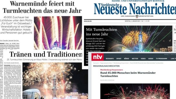 Pressestimmen zum Warnemünder Turmleuchten: „Eine Wohltat für die Gemüter“