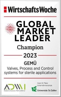 GEMÜ zum siebten Mal in Folge von WirtschaftsWoche als Weltmarktführer ausgezeichnet