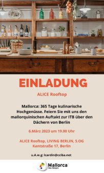 Mallorca in Berlin – am Vorabend der ITB- Eröffnung feiert die Insel eine gastronomische und musikalische Veranstaltung