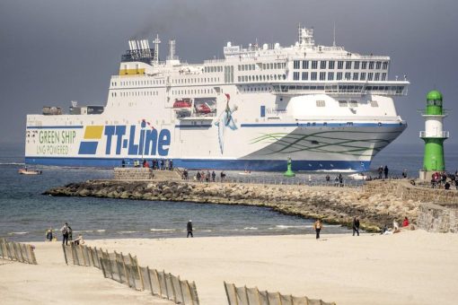 Neues Green Ship „Nils Holgersson“ der Reederei TT-Line in Rostock