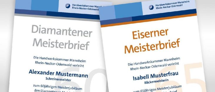 Handwerkskammer verleiht erstmals Diamantene und Eiserne Meisterbriefe