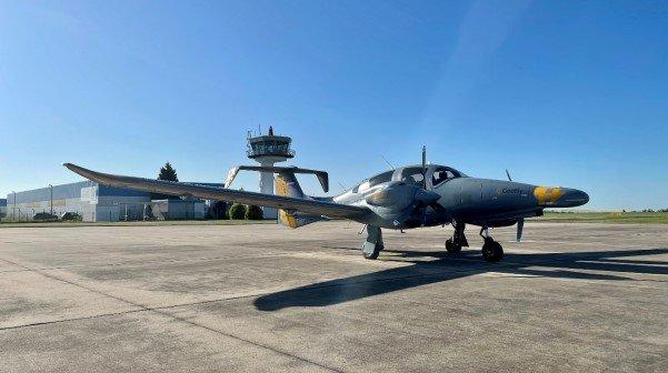 Spezialflugzeug überprüft das Nürnberger Fernwärmenetz