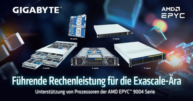 GIGABYTE bietet ein umfassendes Portfolio an Enterprise-Lösungen mit Prozessoren der AMD EPYC™ 9004 Serie