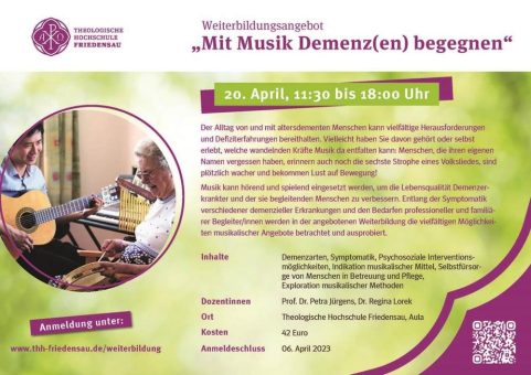 Weiterbildungsangebot „Mit Musik Demenz(en) begegnen“