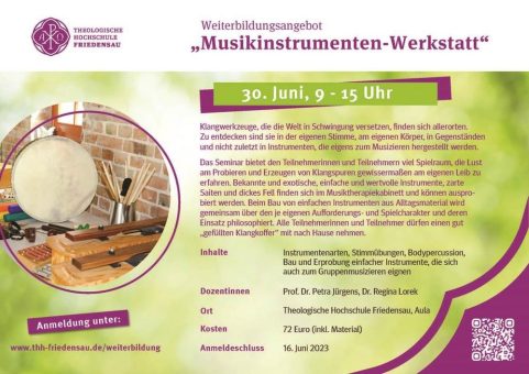 Weiterbildungsangebot „Musikinstrumenten-Werkstatt“