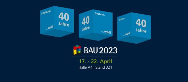 wedi feiert 40 Jahre – mit neuen Impulsen für kreative Bäder auf der BAU 2023