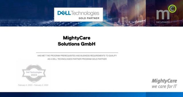 MightyCare ist auch 2023 Dell Technologies Gold Partner