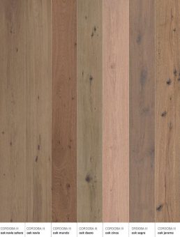 Die neue CORDOBA III Parkett-Generation von enia flooring begeistert mit noch mehr Charakter und noch breiterer Farbpalette