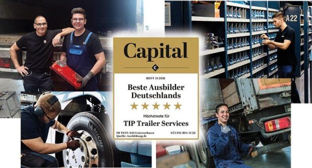 CAPITAL-Ausbilderstudie 2021: TIP Trailer Services gehört wieder zu Deutschlands besten Ausbildungsunternehmen