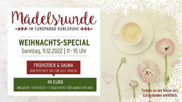 Die Mädelsrunde im Europabad Karlsruhe im weihnachtlichen Zauber