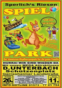 Sperlich’s Riesen Spielpark steht vom 26.5. – 11.6.2023 in Düsseldorf-Unterbach