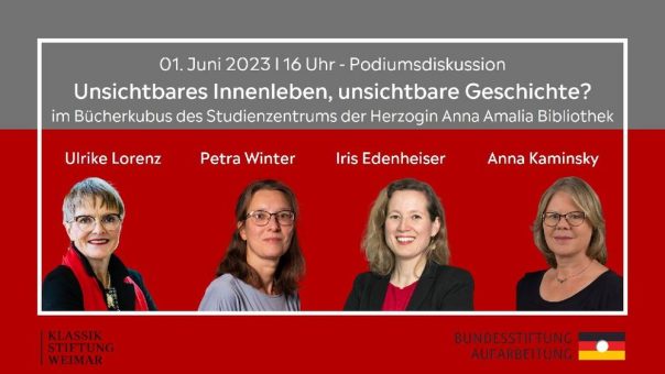 Unsichtbares Innenleben, unsichtbare Geschichte? | Öffentliche Podiumsdiskussion am 1. Juni, 16:00 Uhr, Bücherkubus