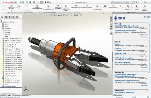 Plattform für Information und Support: das DPS ServiceNews Addin für SOLIDWORKS