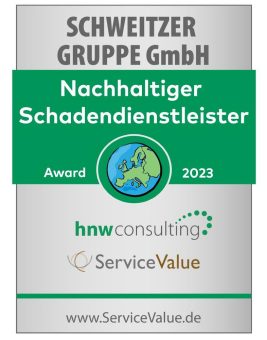 Schadendienstleister Schweitzer Gruppe GmbH als nachhaltig und servicestark ausgezeichnet